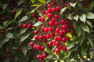 leycesteria, fruits, berries, seeds, red, nature, garden plant, green background, botany, exotic, flowering, decorative, twigs, gardening, formosa, spring, garden design, blooming