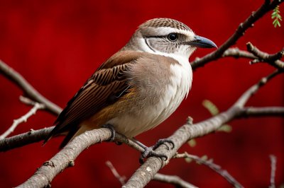 bird, red background, wooden branch, animal thumbs, ornithology, bird life, nature, wildlife, portrait, beautiful, detail, wild, ecological, environment, gray, reddish-brown, thrush, prey, bird of prey, grey-brown, avian
