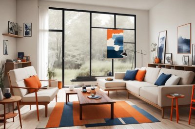 living room, modern design, natural light, wooden furniture, scandinavian style, indoor plants, large windows, comfortable sofa, elegant, interior design, light colors, cozy, terrace, home decor, potted plant, parquet flooring, spacious, elegant decor, minimalism, open floor plan