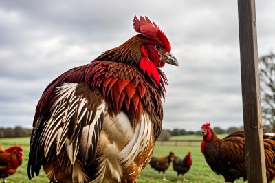 rooster, poultry, bird, farmyard, countryside, red, feathers, comb, wattle, portrait, outdoor, animal, nature, agriculture, young, domestic, rural, livestock, pattern, sharp