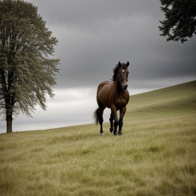 horse, nature, gray, summer, grass, meadow, tree, pasture, outdoors, green, blue sky, horse herd, grazing land, peaceful, idyll, landscape, travel, adventure, freedom