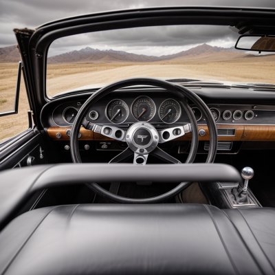mustang, retro, steering wheel, car, auto, drive, car wallpapers, oldcar, photography, musclecar