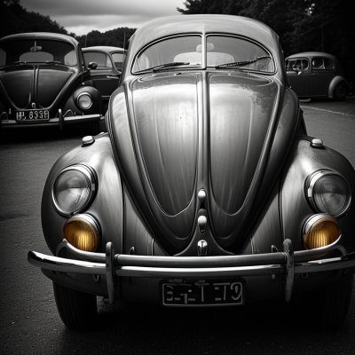 beetle car, car, headlights, vw, car wallpapers, antique car, black-and-white, light, monochrome