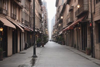 cityscape, street, urban, buildings, old, architecture, people, balcony, pavement