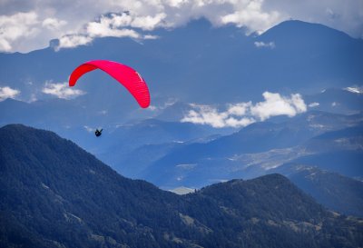 paragliding, parachute, mountains, country, adventure, nature, adrenaline