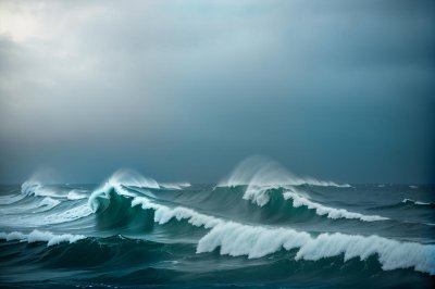 sea, mist, wave, fog, water, nature, weather, ocean