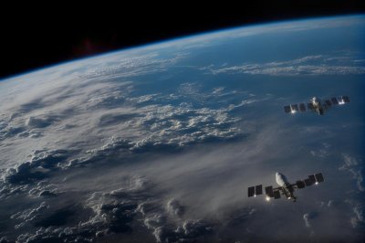 satellite, space, telecommunication, spaceship, science, sky, antenna, earth, clouds, view, gps, signal, hurricane, storm, cyclone, nature, danger