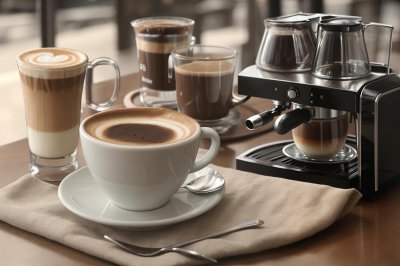 coffee, café, latte, cappuccino, espresso, barista, latte art, coffee cup, coffee beans, grinder, iced coffee, hot coffee, café interior, coffee shop, cozy café, coffee culture, breakfast, croissant, coffee lifestyle, caffeine, mug, takeaway coffee, americano, flat lay, cup, ai generated