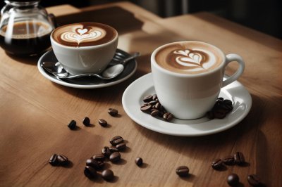 coffee, café, latte, cappuccino, espresso, barista, latte art, coffee beans, grinder, iced coffee, hot coffee, café interior, coffee shop, cozy café, coffee culture, breakfast, croissant, coffee lifestyle, caffeine, mug, takeaway coffee, coffee cup, americano, flat lay, cup, ai generated