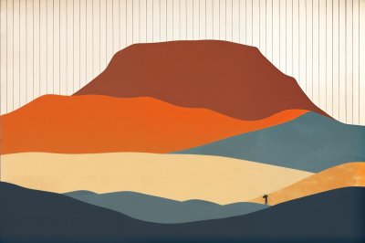 landscape, mountains, abstract, boho, sunset, neutral colors, modern, minimalistic, nature
