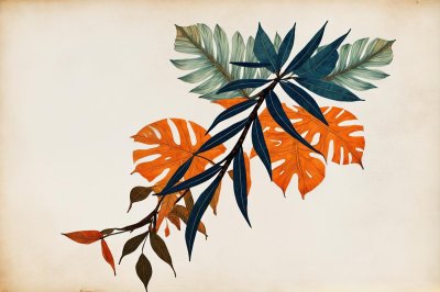 boho, background, nature, bohemian, leaves, drawing, botanical, boho style, poster, art, plants, retro, beautiful wallpaper, foliage