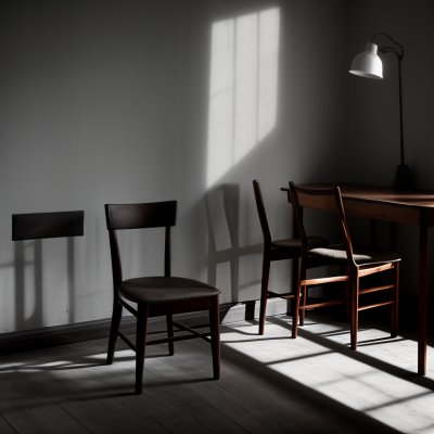 chair, room, furniture, seat, contrast, shadows, light, dark, office, meeting, conference, business