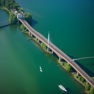 aerial, lake, bridge, boat, nature, landscape, summer, water, field, architecture, swamp, wetland, China, Yunnan, Honghe Hani and Yi Autonomous Prefecture