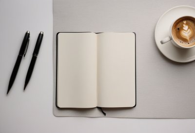 open notebook, pen, coffee, desk, sheet of paper, sketch, solitude, minimalism, creativity, calm, classic design, relaxation, beverage, writing, refreshment, simplicity, ideas, inspiring, peace, home office