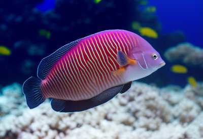 sailfin tang, fish, aquarium, tang, tropical, surgeonfish, cairns aquarium, underwater, stripy fish, reef fish